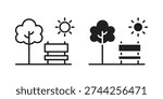 park icon. Outline and flat icons collection. EPS10