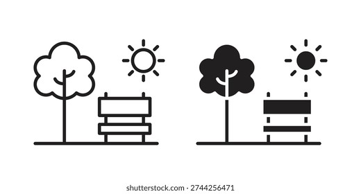 park icon. Outline and flat icons collection. EPS10