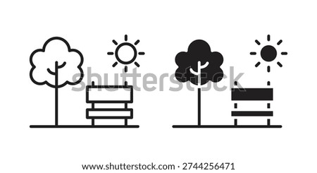 park icon. Outline and flat icons collection. EPS10