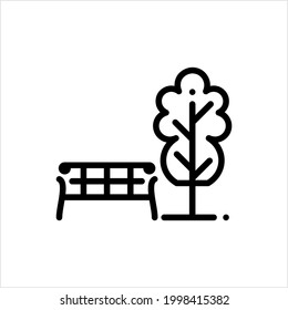 Park Icon, Public Planted Space For Human Enjoyment And Recreation Vector Art Illustration