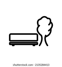 Park icon. seat, tree. line icon style. suitable for garden icon. simple design editable. Design template vector