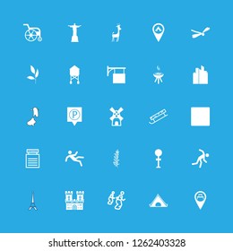 park icon set about parking, city, park pin and sack race vector set