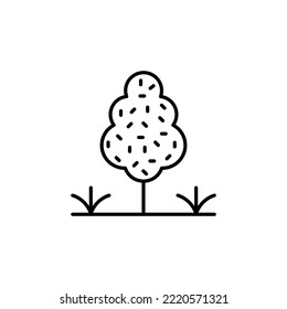 Park Icon Set. Trees, forest and bench vector icons. Nature, sun, lake.