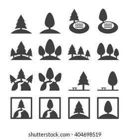 park icon set vector