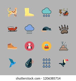 park icon set. vector set about tuk tuk, rain, bird and toucan icons set.