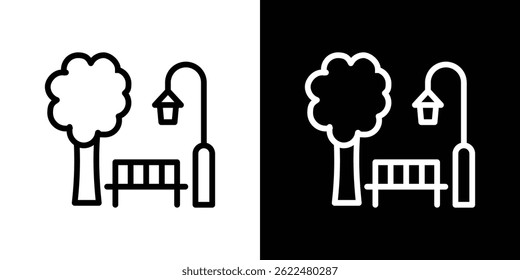 park icon shape graphic simple plain clipart symbol. thin line outline art