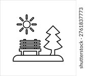 park icon simple line vector