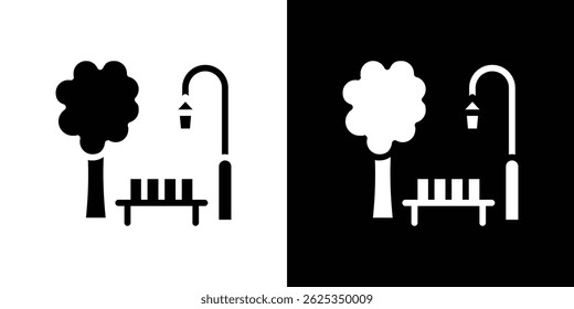 ícone de parque vetor de linha simples. Símbolo, logotipo.