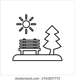 park icon simple line vector