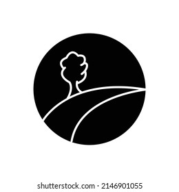 Park icon. tree, road. park location. glyph icon style. silhouette. suitable for garden symbol. simple design editable. Design template vector