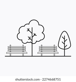 park icon vector design illustration line art