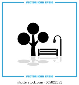 Park icon vector EPS 10, abstract sign flat design,  illustration modern isolated badge for website or app - stock info graphics
