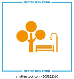 Park icon vector EPS 10, abstract sign flat design,  illustration modern isolated badge for website or app - stock info graphics