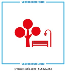 Park icon vector EPS 10, abstract sign flat design,  illustration modern isolated badge for website or app - stock info graphics