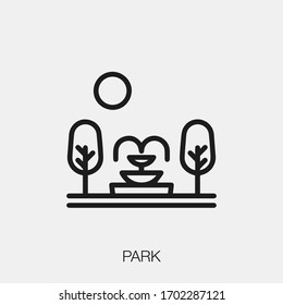 park icon vector. Linear style sign for mobile concept and web design. park symbol illustration. Pixel vector graphics - Vector.