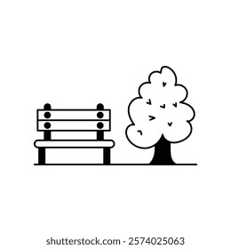 park icon with white background vector stock illustration