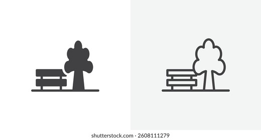 park icons design. vector icons for ui designs