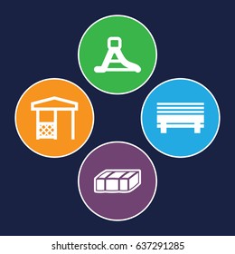 Park icons set. set of 4 park filled icons such as garden bench, gazebo, waterslide