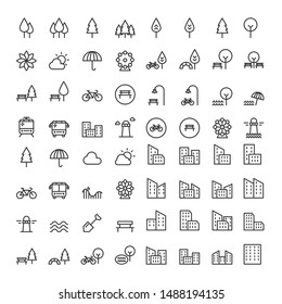 Park Icons Set Vector illustration