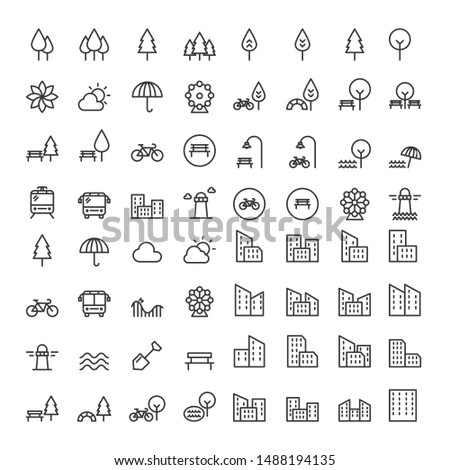 Park Icons Set Vector illustration