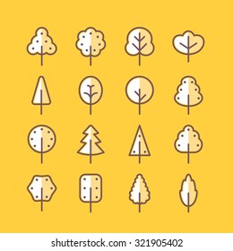 Park icons. trees.