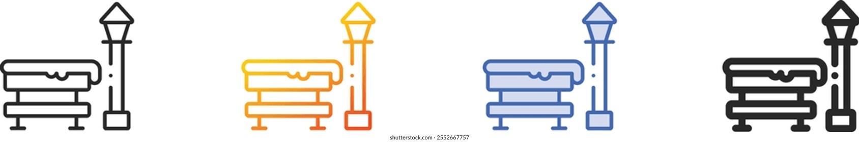 park icon.Thin Linear, Gradient, Blue Stroke and bold Style Design Isolated On White Background
