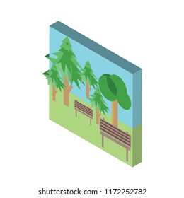 Park isometric left top view 3D icon