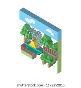 Park isometric left top view 3D icon