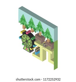 Park isometric left top view 3D icon