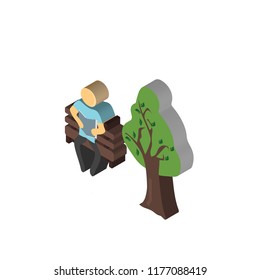 Park isometric left top view 3D icon