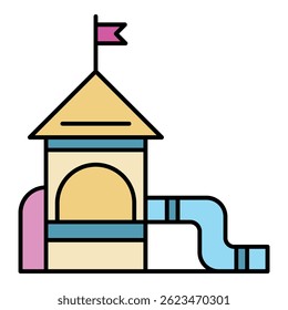 Park kid playground icon. Outline park kid playground vector icon color flat isolated