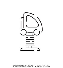 Park kid playground line icon. Mayypole spinner park kid play line icon vector. mayypole spinner park kid play sign. isolated contour symbol black illustration