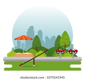 park with kid zone scene