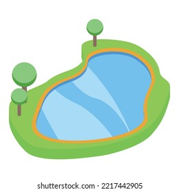 Park lake icon isometric vector. Underwater jump. Mask ocean