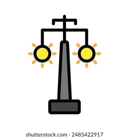 Park lamp icon, vector illustration, filled style, best used for web