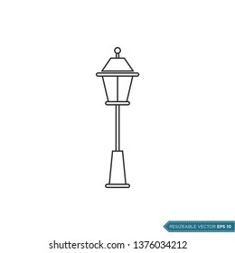 Park Lamp Icon Vector Template