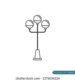 Park Lamp Icon Vector Template