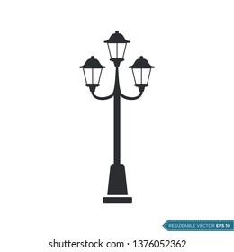 Park Lamp Icon Vector Template Illustration Design
