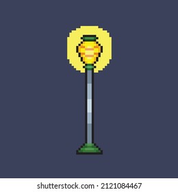 Park Lamp Pixel Art Style Stock Vector (Royalty Free) 2121084467