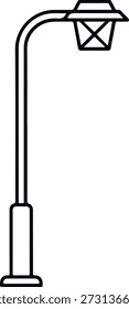 Icono del poste de la lámpara del parque que representa la iluminación al aire libre, la seguridad y la infraestructura del parque público