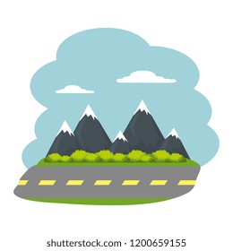 park landscape with road scene