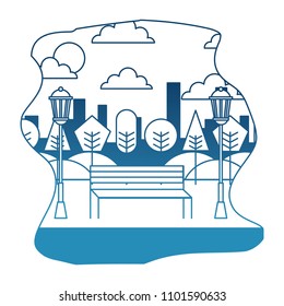 park landscape scene icon