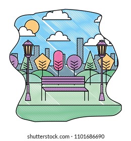 park landscape scene icon