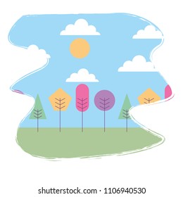 park landscape scene icon