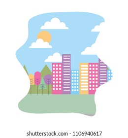 park landscape scene icon