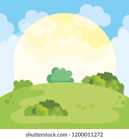 park landscape scene icon