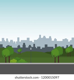 park landscape scene icon