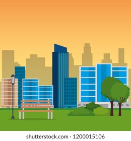 park landscape scene icon