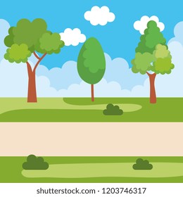 park landscape scene icon