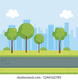 park landscape scene icon